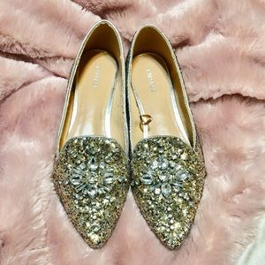 Express- Rhinestone Glitzy Pointed toe flats